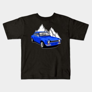 Blue Ford Escort rs 1600 Kids T-Shirt